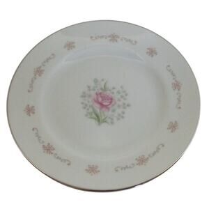 Crestwood China 1078 Pink Rose Flower Dessert Plates Japan Set Of 2